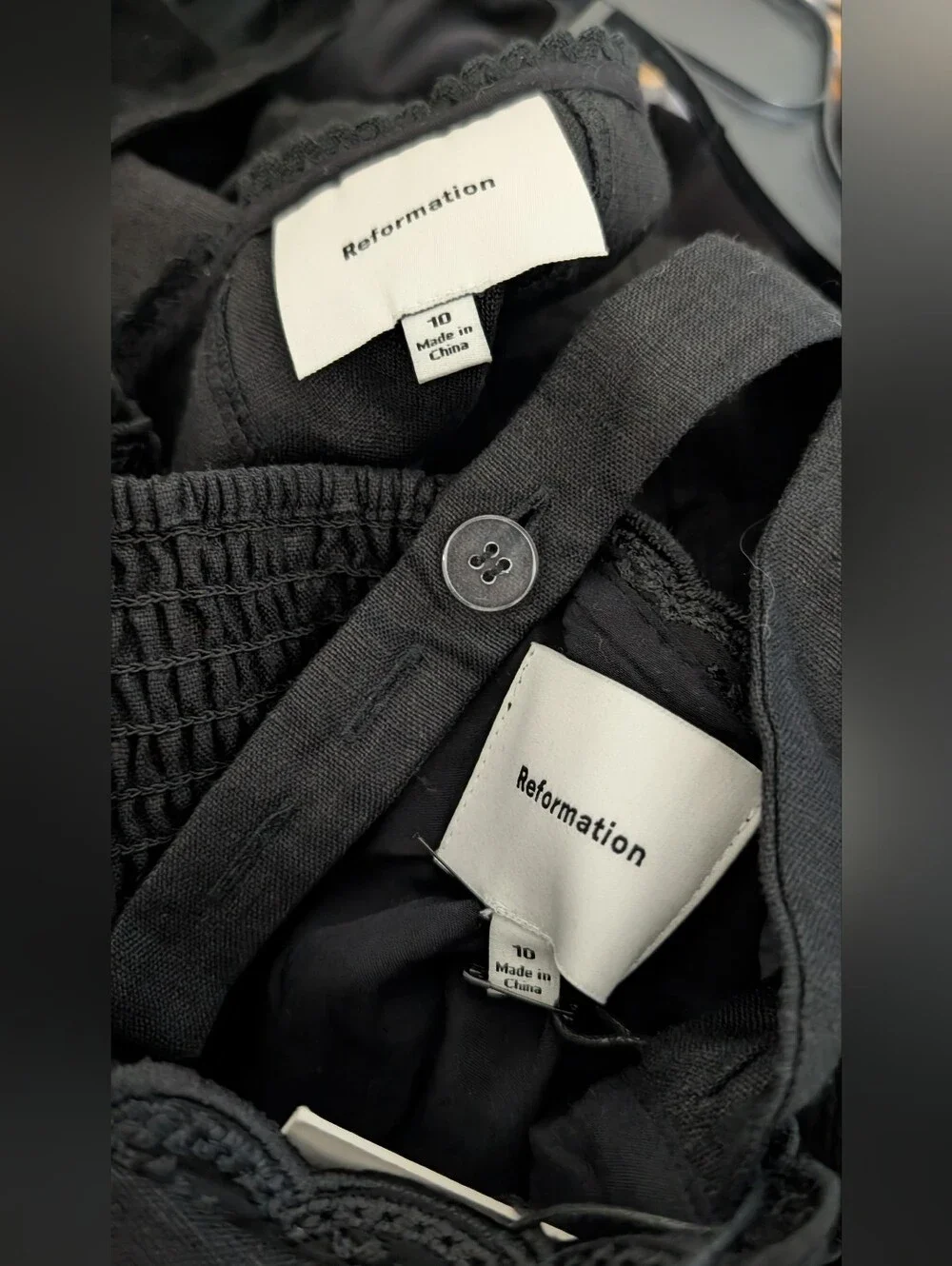 NWT Reformation Anatolia Linen Two Piece Set Black - Size 10 Black